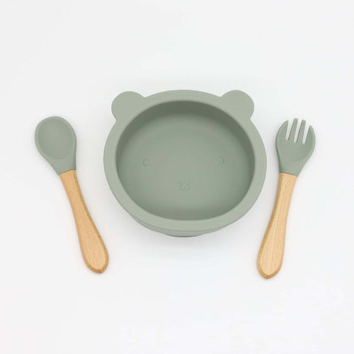 Eco-Friendly Bear Bowl Feeding Set – Suction Base + Spoon