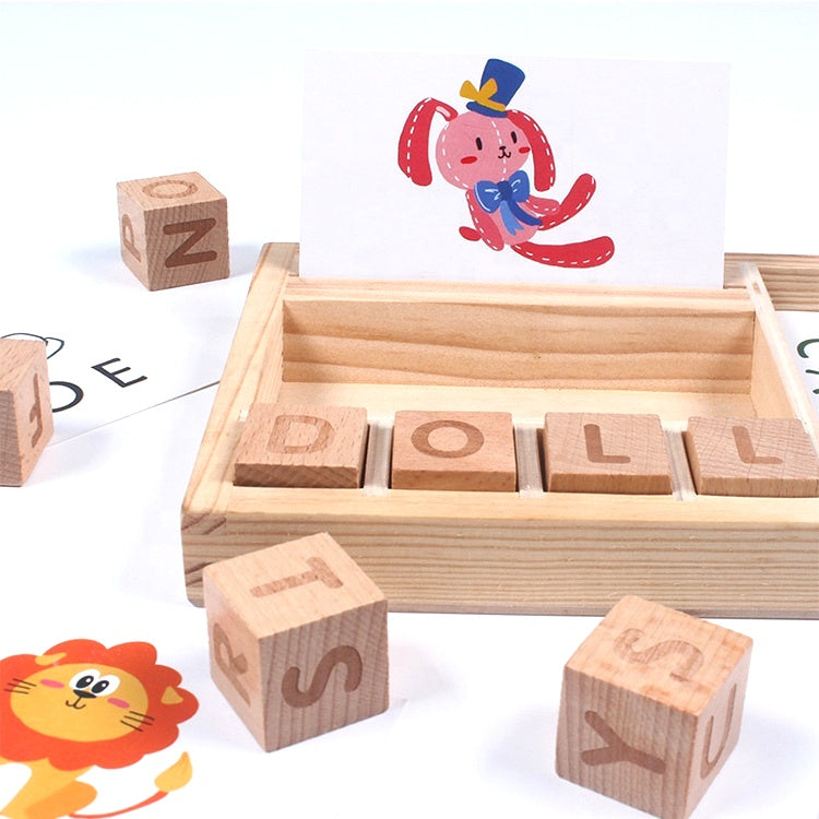 Wooden Word Builder Blocks – Early Learning Set