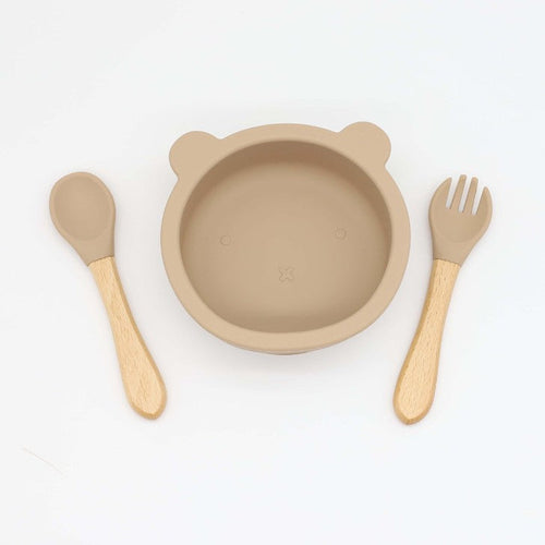 Eco-Friendly Bear Bowl Feeding Set – Suction Base + Spoon