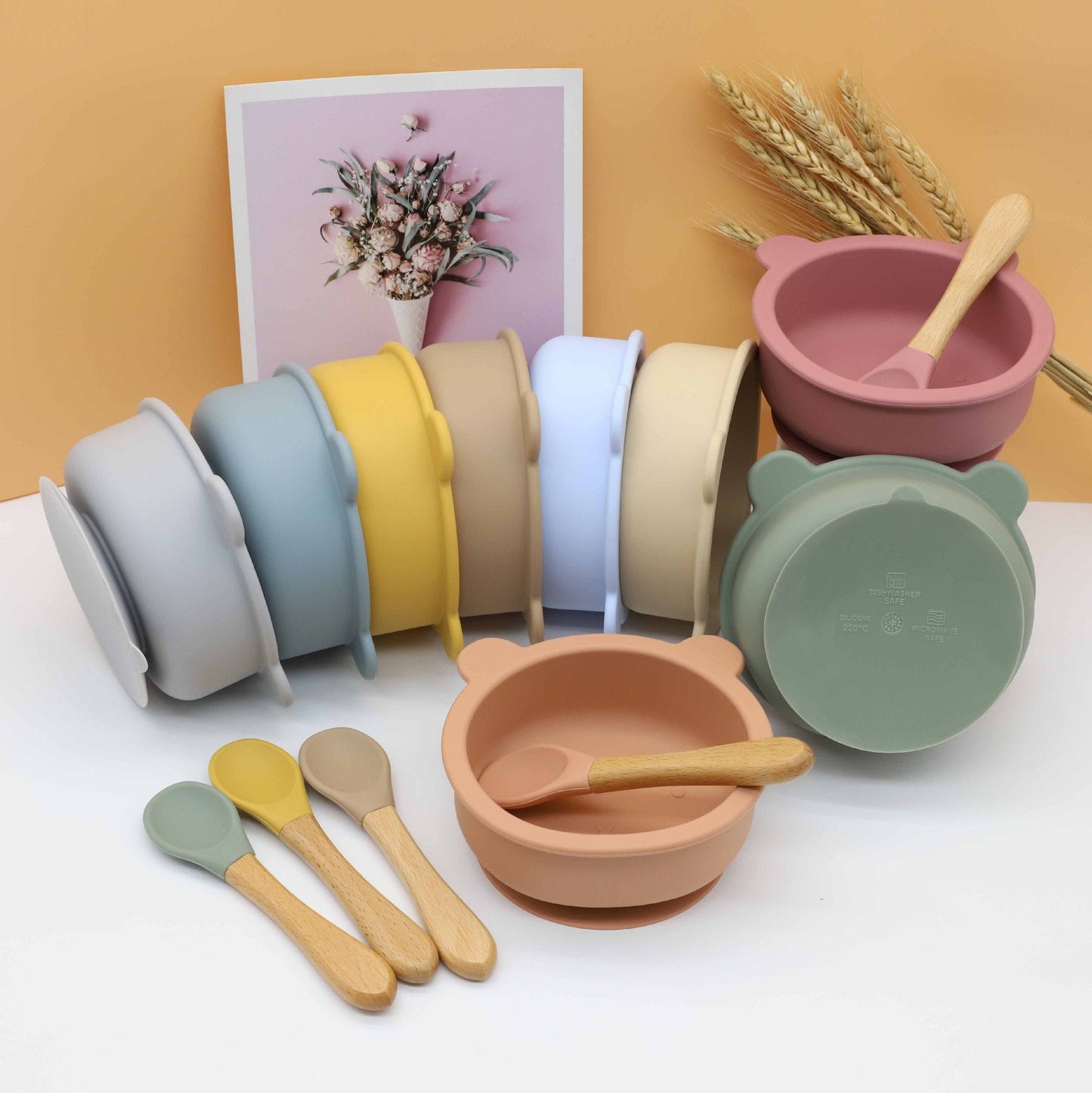 Eco-Friendly Bear Bowl Feeding Set – Suction Base + Spoon
