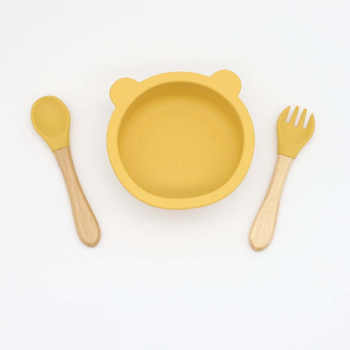 Eco-Friendly Bear Bowl Feeding Set – Suction Base + Spoon