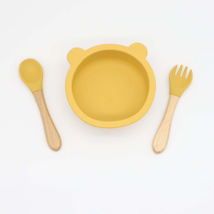 Eco-Friendly Bear Bowl Feeding Set – Suction Base + Spoon