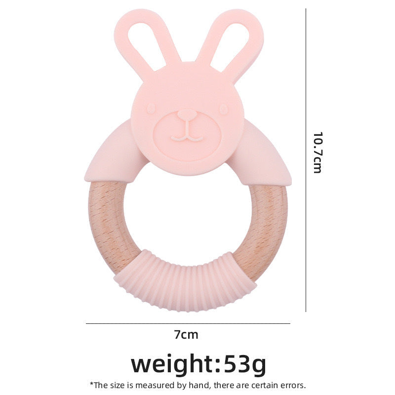 Wooden Bunny Teething Rattles – Safe & Soothing for Babies
