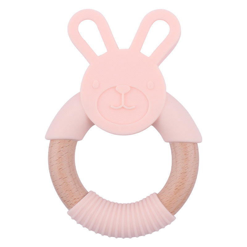 Wooden Bunny Teething Rattles – Safe & Soothing for Babies