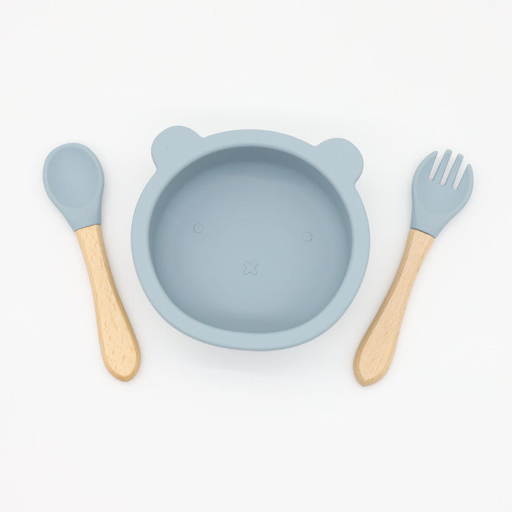 Eco-Friendly Bear Bowl Feeding Set – Suction Base + Spoon