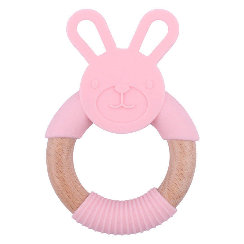 Wooden Bunny Teething Rattles – Safe & Soothing for Babies