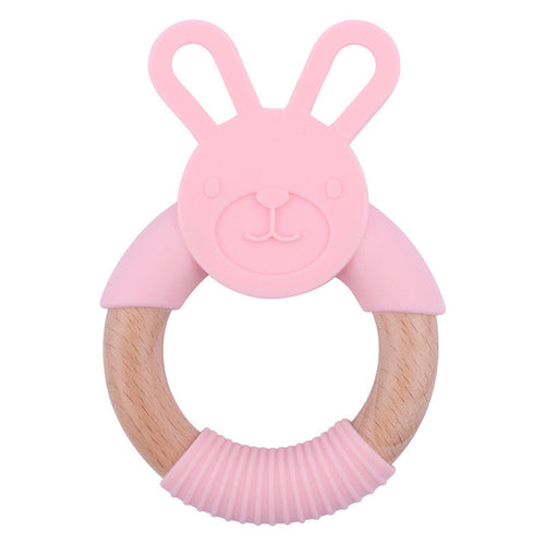 Wooden Bunny Teething Rattles – Safe & Soothing for Babies