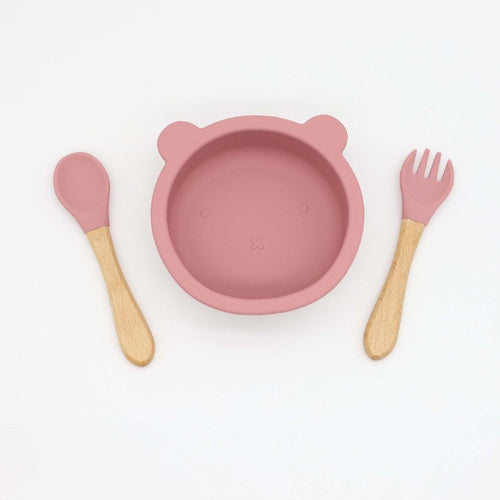 Eco-Friendly Bear Bowl Feeding Set – Suction Base + Spoon