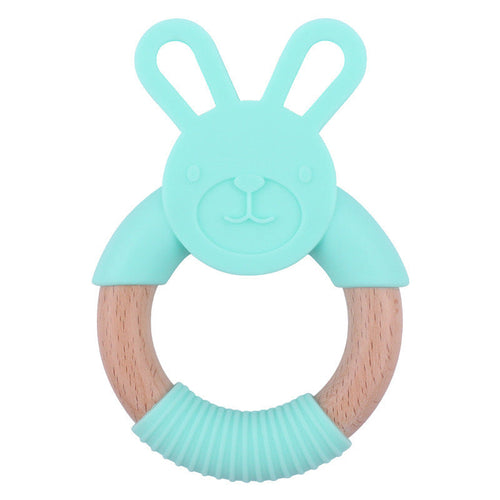 Wooden Bunny Teething Rattles – Safe & Soothing for Babies