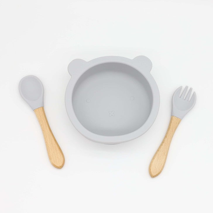 Eco-Friendly Bear Bowl Feeding Set – Suction Base + Spoon