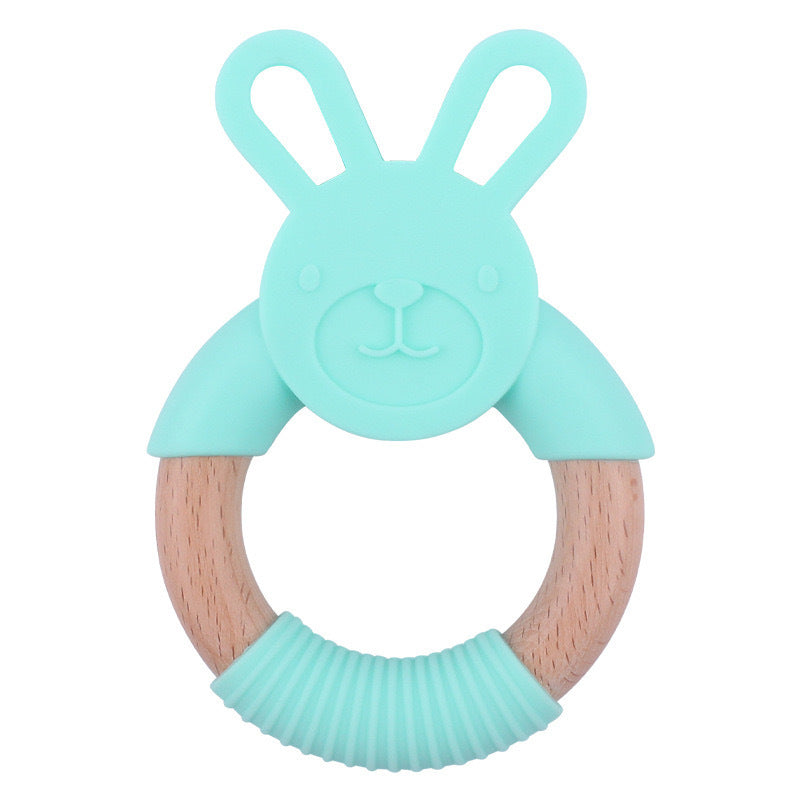 Wooden Bunny Teething Rattles – Safe & Soothing for Babies